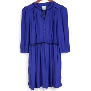 Maeve Anthropologie Women’s Dress Tie Neck Indigo Blue S Vintage Inspired